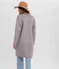 Junior/Womens Classic Double Breasted Coatigan - Heather Grey