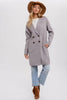 Junior/Womens Classic Double Breasted Coatigan - Heather Grey