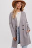 Junior/Womens Classic Double Breasted Coatigan - Heather Grey