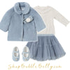 9689 Mayoral Baby Girls Dressy Quilted Velvet Non-Skid Mary Jane - Bluebell