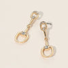 Equestrian Rhinestone Pave Crystal Horse Bit Drop Dangle Earrings: Crystal and Gold horse lover gift