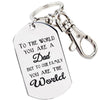 Silver Plated Dad Key Chain - Dad, You Are The World