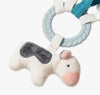 Itzy Ritzy Bitzy Fabric Sensory Multi Texture Plush & Teether Lovey & Busy Activity Ring - Cow
