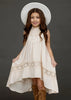 Joyfolie Vintage Lace Back Maxi Dress, Delphina Ecru