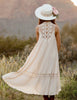Joyfolie Vintage Lace Back Maxi Dress, Delphina Ecru