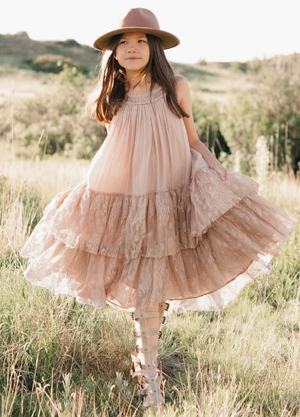 Joyfolie Vintage Layered Lace Hi-Low Dress, Catrina Desert Shell – Bubble  Belly moms | babies