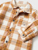 2175 Mayoral Toddler Boys Eco Plush Faux Fur Lined Shacket - Pumpkin Plaid