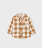 2175 Mayoral Toddler Boys Eco Plush Faux Fur Lined Shacket - Pumpkin Plaid
