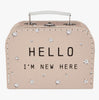 Bamboo New Baby 3PC Suitcase Gift Set, UNISEX, Hello I'm New Here, Newbae