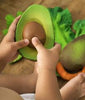 Natural tree rubber teething toy, bath toy, soft play food, avocado, oli & carol