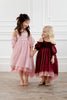 Ollie Jay Velvet Layered Ombre Tulle Gown - Everly Wine & Pink