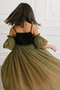 Ollie Jay Dreamy Velvet & Layered Tulle -Everly Gown, Juniper