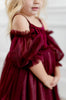 Ollie Jay Velvet Layered Ombre Tulle Gown - Everly Wine & Pink