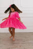 Ollie Jay Velvet & Confetti Tulle Twirl Dress - Hot Pink Pop