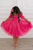 Ollie Jay Velvet & Confetti Tulle Twirl Dress - Hot Pink Pop