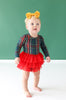 Posh Peanut Bamboo L/S Tulle Skirt Twirl Bodysuit Dress - Tartan Plaid