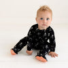 Posh Peanut Bamboo Zippered Footie -  UNISEX Dancing Skelly Skeleton Glow-in-the-Dark