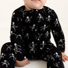 Posh Peanut Bamboo Zippered Footie -  UNISEX Dancing Skelly Skeleton Glow-in-the-Dark