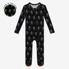 Posh Peanut Bamboo Zippered Footie -  UNISEX Dancing Skelly Skeleton Glow-in-the-Dark