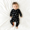 Posh Peanut Bamboo Convertible Zippered Onepiece Romper -  UNISEX Dancing Skelly Skeleton