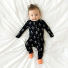 Posh Peanut Bamboo Convertible Zippered Onepiece Romper -  UNISEX Dancing Skelly Skeleton
