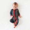 Posh Peanut Bamboo Convertible Zippered Onepiece Romper -  UNISEX Tartan Plaid