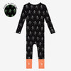 Posh Peanut Bamboo Convertible Zippered Onepiece Romper -  UNISEX Dancing Skelly Skeleton