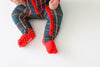 Posh Peanut Bamboo Convertible Zippered Onepiece Romper -  UNISEX Tartan Plaid