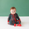 Posh Peanut Bamboo Convertible Zippered Onepiece Romper -  UNISEX Tartan Plaid