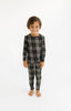 Posh Peanut Bamboo Kids L/S 2PC Basic PJ Lounge Set - UNISEX Sanders Black Plaid