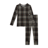 Posh Peanut Bamboo Kids L/S 2PC Basic PJ Lounge Set - UNISEX Sanders Black Plaid