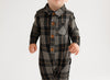 Posh Peanut Bamboo L/S Collared Henley Long Romper - Sanders Black Plaid