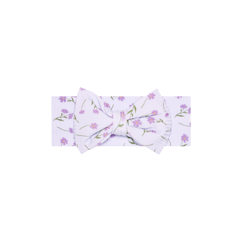 Posh Peanut Bamboo Bow Headwrap Headband - Jeanette Lavender Micro Floral