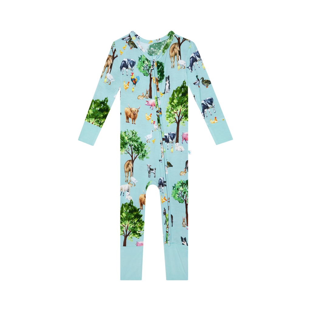 Posh Peanut Bamboo Convertible Zippered Onepiece Romper -  UNISEX Brayden Farm