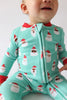 Posh Peanut Pacci Fleece Zippered One Piece Footie UNISEX - Santa Medley