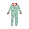 Posh Peanut Pacci Fleece Zippered One Piece Footie UNISEX - Santa Medley