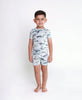 Posh Peanut Bamboo Kids S/S 2PC Basic Short Length PJ Lounge Set - Sharkly