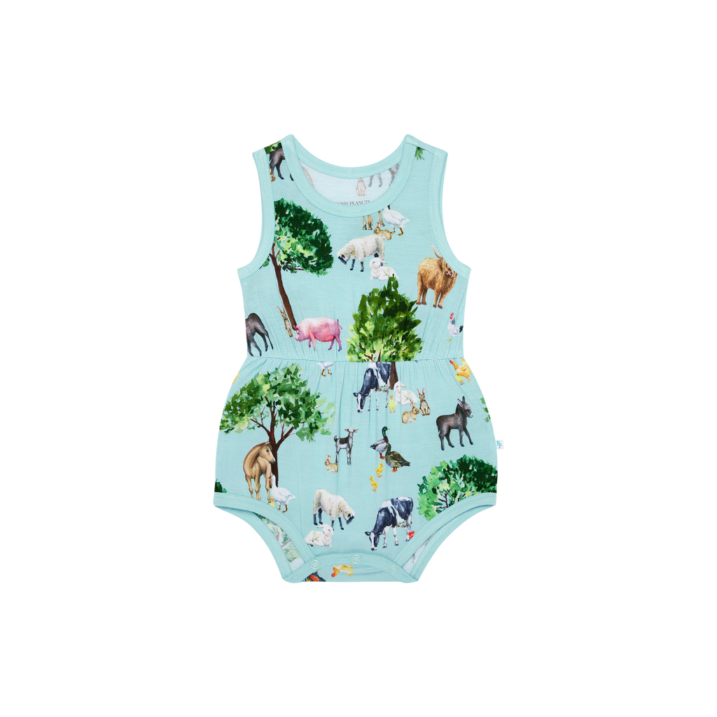 Posh Peanut Bamboo Varsity Bubble Romper -  UNISEX Brayden Farm