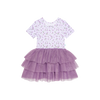 Posh Peanut Bamboo S/S Tulle Twirl Dress -  Jeanette Lavender Micro Floral