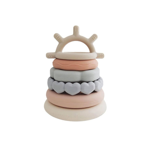 Silicone 7 PC Stacking Teether Toy Set
