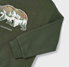 Embossed Wilderness Bear Sweatshirt - Forest Green - Close Up