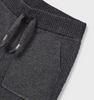Knit Braided Seam Jogger Sweatpants - Charcoal Grey - Close Up