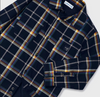 Button Up Plaid Shacket - Navy - Close-up