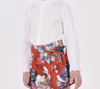 Girls L/S Ruffle Collar Poplin Button Up Dress Shirt - Natural White - Model