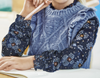 Ruffled Knit Vest - Blue - Model