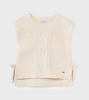 Mayoral Tween/Teen Girls Tie Side Knit Vest - Chickpea - Front