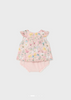 1201 Baby Peplum Top & Tricot Knit Bummie Set - Blush Pink - Back