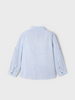 3118 Mini Boy Light Linen Fold-Up Sleeve Collared Shirt - Pearl Blue