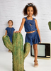 3206 Mini Girls Soft Flowy Denim Shorts - Medium Wash