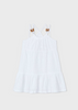 3936 Mini Girls Eco-Sustainable Open Knit Wood Bead Sundress/Swim Cover Up - White